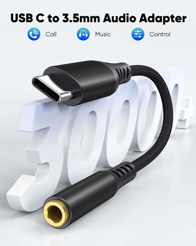 USB C to 3.5mm Headphone Jack Adapter,USB Type C to 3.5mm Female Headphone Jack Adapter for iPhone 17 Pro Max/16 Pro/15 [4in Gray-Black 3-Pack] in Saudi Arabia