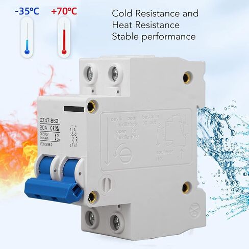 DC Miniature Circuit Breaker, 2 Pole 500V 20A Low Voltage Circuit Breaker for Solar System B Type Din Rail Mount, DC Disconnect Switch DZ47-B63 in Kuwait