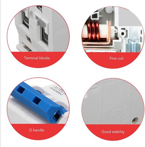 DC Miniature Circuit Breaker, 2 Pole 500V 20A Low Voltage Circuit Breaker for Solar System B Type Din Rail Mount, DC Disconnect Switch DZ47-B63 in Kuwait