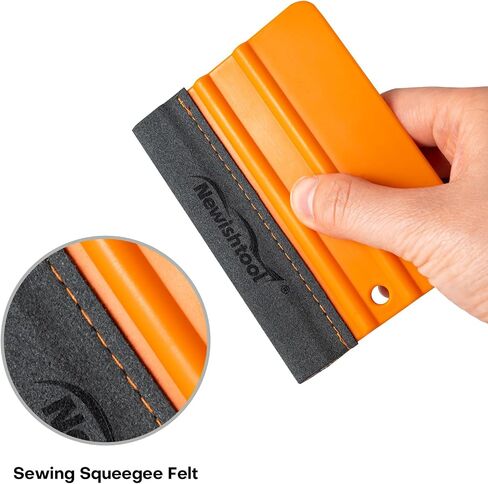 NEWISHTOOL Stitched Buffer Felt Vinyl Wrap Squeegee, 4-Pack Squeegee for Vinyl with Double Layer Sewing Felt, ScratchFress Gliding Card Scraper Wrap Tool for Window Tint, Wet PPF Application in Kuwait