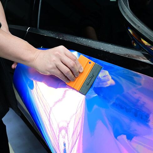 NEWISHTOOL Stitched Buffer Felt Vinyl Wrap Squeegee, 4-Pack Squeegee for Vinyl with Double Layer Sewing Felt, ScratchFress Gliding Card Scraper Wrap Tool for Window Tint, Wet PPF Application in Kuwait