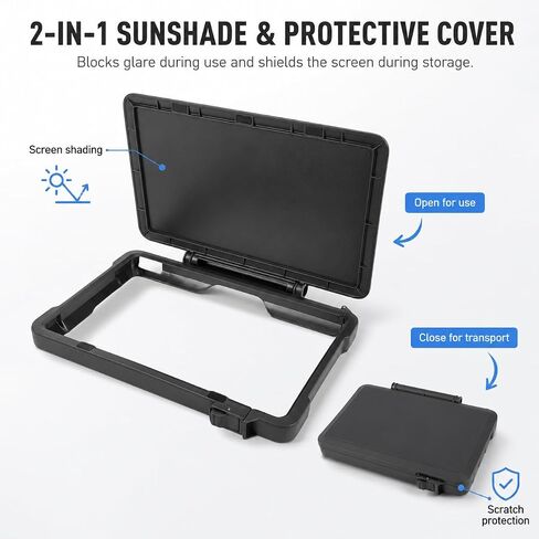 Pomya RC Pro 2 Controller Sun Hood Cover Magnetic Anti Glare Foldable | 2 in 1 sun hood and screen cover with adjustable flip design, protects RC Pro 2 controller screen from glare. in Kuwait