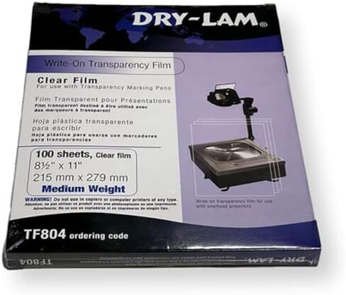 صندوق Dry-Lam TF804 مكون من 100 ورقة بلاستيكية قابلة للكتابة، بسمك 4 مل، يستخدم من قبل المعلمين والمخاوف التجارية، قابلة لإعادة الاستخدام، أوراق الأسيتات تنقل واضحة ودقيقة in Kuwait