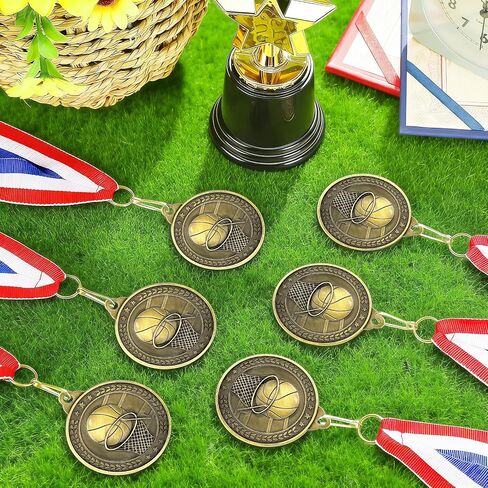 30 Pcs Basketball Medals Bulk, 2 Inch Gold Award Medals with Neck Ribbon,Team Participation Trophies Metal Medal for Basketball Teams, Tournaments, Leagues & Participation in Kuwait