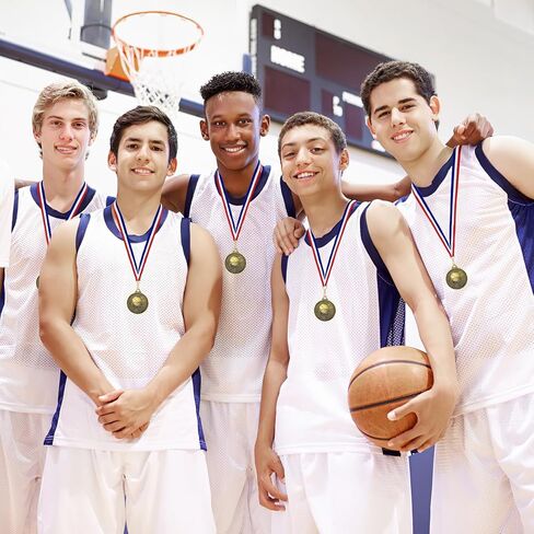 30 Pcs Basketball Medals Bulk, 2 Inch Gold Award Medals with Neck Ribbon,Team Participation Trophies Metal Medal for Basketball Teams, Tournaments, Leagues & Participation in Kuwait