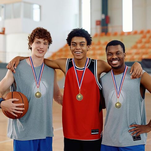 30 Pcs Basketball Medals Bulk, 2 Inch Gold Award Medals with Neck Ribbon,Team Participation Trophies Metal Medal for Basketball Teams, Tournaments, Leagues & Participation in Kuwait