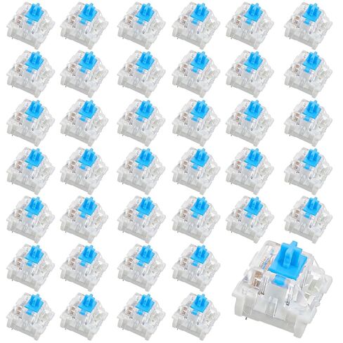 Sibba 60 Pcs Mechanical Keyboard Switches 3 Pin Blue Keyboard Clicker Replacement Clicky Switches Dustproof Clicker Pre-Lubricated Keyboards Accessories for Mechanical Gaming Keyboards, Blue in Kuwait