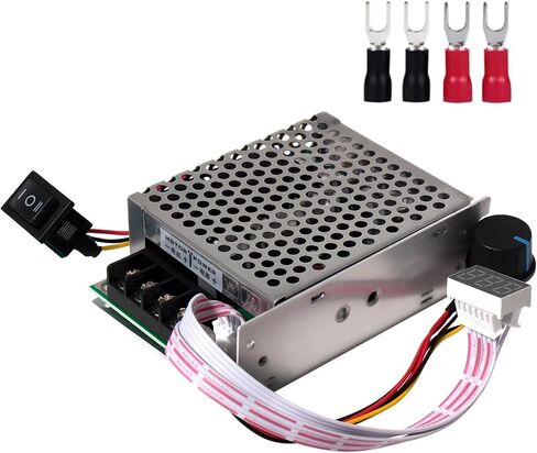 جهاز تحكم في سرعة المحرك MAKERELE 40A PWM DC، منظم سرعة بدون خطوات لمحرك فرشاة عالي الطاقة DC 10V-55V مع مفتاح فرامل عكسي أمامي، شاشة LED رقمية، متوافق مع أنظمة 12V-48V in Kuwait