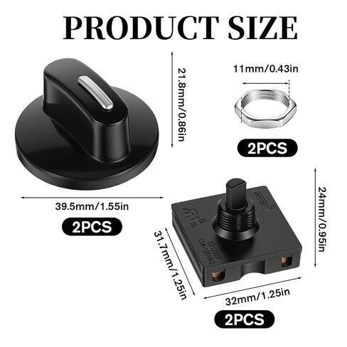 13A-125V/10A-250V Rotary Switch, Replacement Selector Knob, 4-Position 3-Speed Universal Speed Selector Rotary Switch with Knob (2PCS) in Kuwait