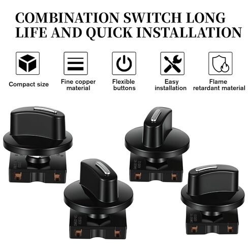 13A-125V/10A-250V Rotary Switch, Replacement Selector Knob, 4-Position 3-Speed Universal Speed Selector Rotary Switch with Knob (2PCS) in Kuwait