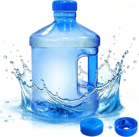 1 Gallon Water Bottle,Round Plastic Water Jug with Handle and Screw Cap,Large Reusable Leak Proof Bottle for Sports,Camping,Outdoor,Gym in Kuwait