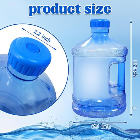 1 Gallon Water Bottle,Round Plastic Water Jug with Handle and Screw Cap,Large Reusable Leak Proof Bottle for Sports,Camping,Outdoor,Gym in Kuwait