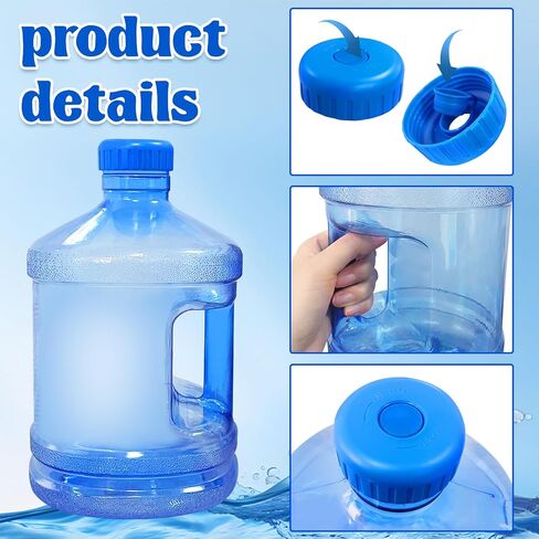 1 Gallon Water Bottle,Round Plastic Water Jug with Handle and Screw Cap,Large Reusable Leak Proof Bottle for Sports,Camping,Outdoor,Gym in Kuwait