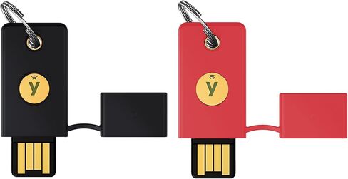 حافظة حماية من السيليكون مكونة من قطعتين لـ YubiKey 5C NFC، حامل غطاء لمفتاح Yubico Security Key C NFC، الوصول السريع والحماية اليومية - أسود وأزرق in Kuwait