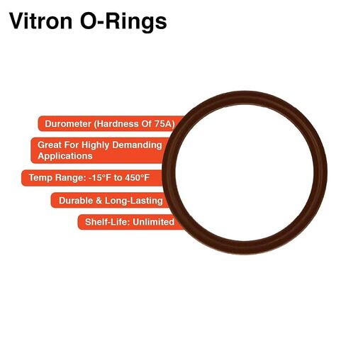 حلقة Mr O-Ring 111 Viton O-Ring - 75A Durometer، 7/16 بوصة معرف، 5/8 بوصة OD، 3/32 بوصة CS، بني (عبوة من 50) in Kuwait