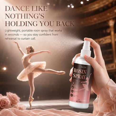Rosin Spray, Spray Rosin for Dancers, Quick-Drying, Strong Adhesion | Rosin Spray for Dance Shoes, Leaves no Residue, Clean and Portable, Suitable for Pointe Shoes, Dance Shoes and Soles in Kuwait