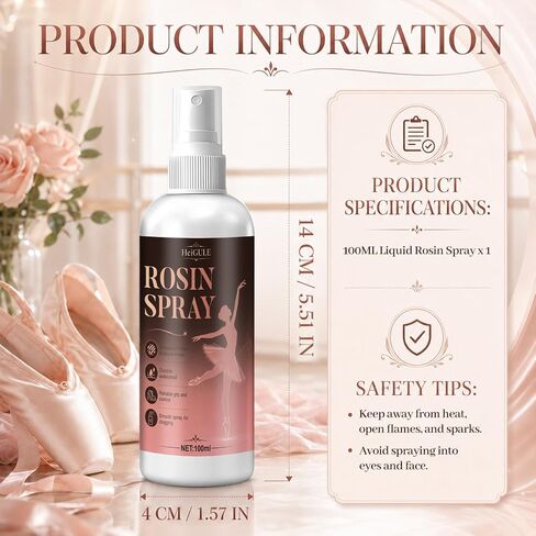 Rosin Spray, Spray Rosin for Dancers, Quick-Drying, Strong Adhesion | Rosin Spray for Dance Shoes, Leaves no Residue, Clean and Portable, Suitable for Pointe Shoes, Dance Shoes and Soles in Kuwait