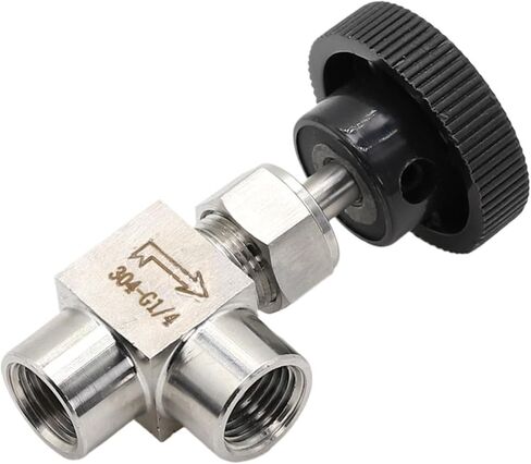 1/8" 1/4" 3/8" 1/2" BSP Female Thread Adjustable needle valve 90 degree Stainless steel 304 ON/OFF(1/4") in Saudi Arabia
