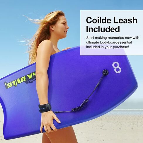 WOOWAVE Bodyboard 33 بوصة/37 بوصة/42 بوصة لوح جسم IXPE ممتاز مع مقود معصم ملفوف، نواة EPS خفيفة الوزن للغاية وجزء سفلي من البولي إيثيلين عالي الكثافة، مثالي لركوب الأمواج للأطفال والمراهقين والبالغين (33 بوصة، أخضر) in Kuwait