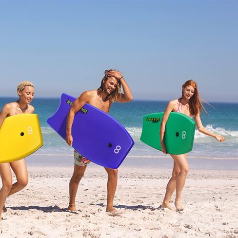 WOOWAVE Bodyboard 33 بوصة/37 بوصة/42 بوصة لوح جسم IXPE ممتاز مع مقود معصم ملفوف، نواة EPS خفيفة الوزن للغاية وجزء سفلي من البولي إيثيلين عالي الكثافة، مثالي لركوب الأمواج للأطفال والمراهقين والبالغين (33 بوصة، أخضر) in Kuwait