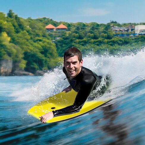 WOOWAVE Bodyboard 33 بوصة/37 بوصة/42 بوصة لوح جسم IXPE ممتاز مع مقود معصم ملفوف، نواة EPS خفيفة الوزن للغاية وجزء سفلي من البولي إيثيلين عالي الكثافة، مثالي لركوب الأمواج للأطفال والمراهقين والبالغين (33 بوصة، أخضر) in Kuwait