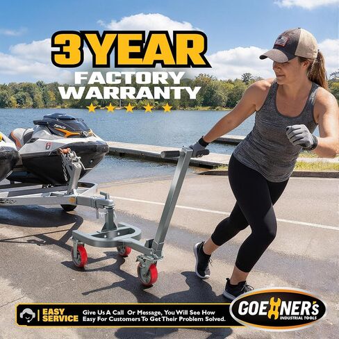 Heavy-Duty Trailer Dolly – 20,000 lbs Load, 5000 lbs Tongue Weight, 360° Swivel Wheels with Brake, 2" Hitch Balls, Manual Trailer Mover for RV, Boat, Camper, Easy to Assemble in Kuwait