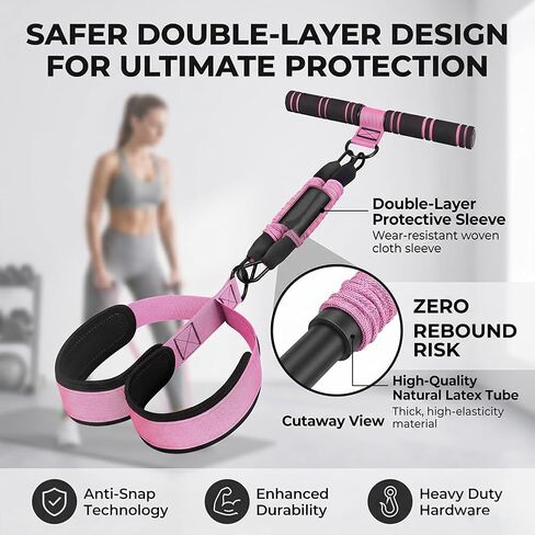 Upgrade Pedal Resistance Band with Handle, 2026 Multi-Functional Adjustable Resistance Band for Full-Body Workouts, Home Fitness Foot Pedal Resistance Band, Unisex Sit-up Training Equipment in Kuwait