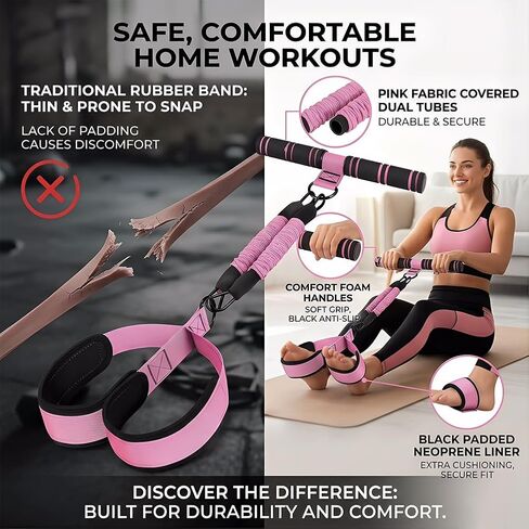Upgrade Pedal Resistance Band with Handle, 2026 Multi-Functional Adjustable Resistance Band for Full-Body Workouts, Home Fitness Foot Pedal Resistance Band, Unisex Sit-up Training Equipment in Kuwait