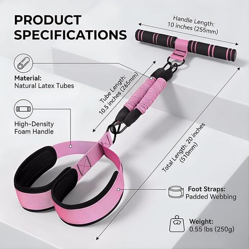 Upgrade Pedal Resistance Band with Handle, 2026 Multi-Functional Adjustable Resistance Band for Full-Body Workouts, Home Fitness Foot Pedal Resistance Band, Unisex Sit-up Training Equipment in Kuwait