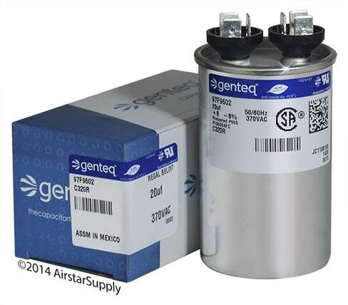 Jard 12714 - 20 uF MFD x 370 VAC Genteq Replacement Capacitor Round # C320R / 97F9602 in Kuwait