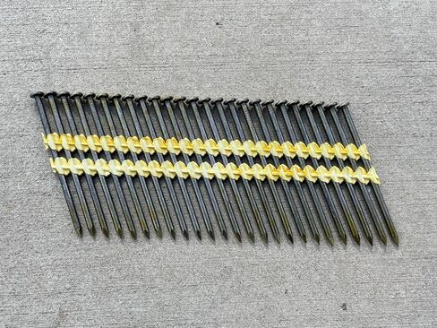 Sandbaggy 21 Degree Framing Nails (3 inch x 0.12 inch) - Plastic Strip Collated Nails - 1/4" Round Head, Smooth Shank, Vinyl Coated - 11 Gauge (2000) in Kuwait