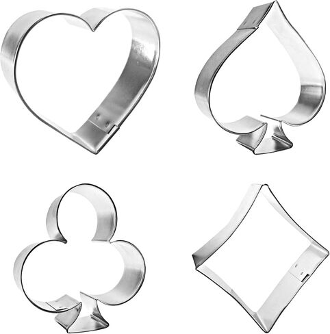 Poker Card Casino Cookie Cutter 4 Piece Boxed Set - Made in the USA - from The Cookie Cutter Shop - Spade, Heart, Club, Diamond Sandwich Cookie Cutters in Kuwait