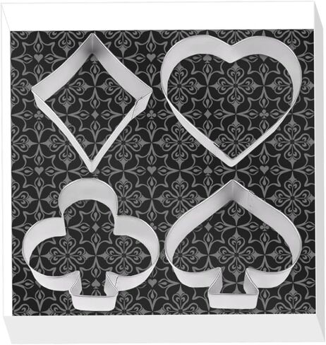 Poker Card Casino Cookie Cutter 4 Piece Boxed Set - Made in the USA - from The Cookie Cutter Shop - Spade, Heart, Club, Diamond Sandwich Cookie Cutters in Kuwait