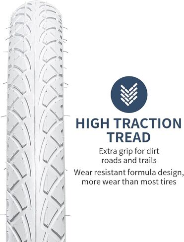 YUNSCM 26" White Road Bike Tires 26x1.95/53-559 Compatible with 26 x 1.95 Bike Bicycle Tires (Y-1055)-2 PCS in Kuwait