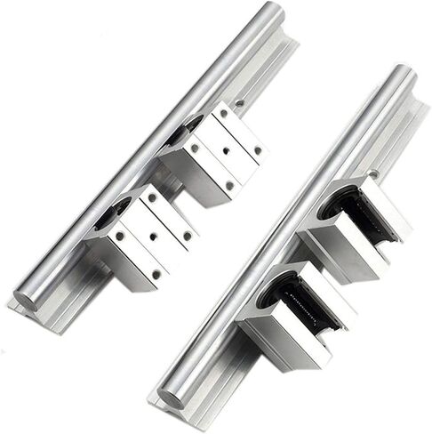 Professional 2Set 12mm Rod Sbr SBR12 Fully Supported Linear Rail Guide Lineaire Shaft with 4Pcs SBR12UU Slide Ball Bearing Block for CNC(350mm) in Saudi Arabia