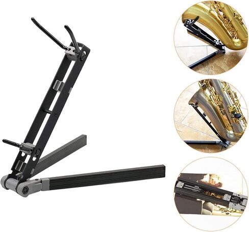 YARNOW Portable Folding Alto Saxophone Stand Metal Bracket Sax Holder Reliable Home Rack Display for Alto Sax Accessories in Kuwait