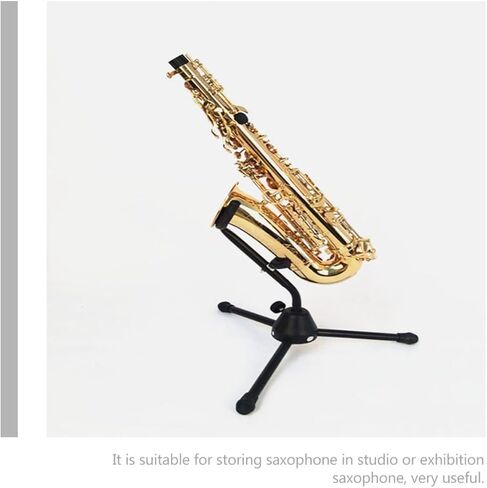 Kisangel Alto Saxophone Support Stand Non-skid Black Foldable Sax Bracket with Detachable Base for Desktop Musical Instrument Accessory in Kuwait