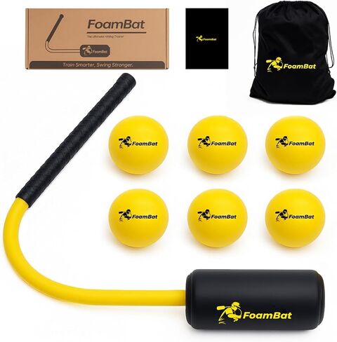 Baseball & Softball Rope Swing Trainer, Innovative High-Density Foam Connection Batting Training Bat for Better Feedback, Hitting Practice Aid Equipment for Youth Beginners, Indoor/Outdoor in Kuwait