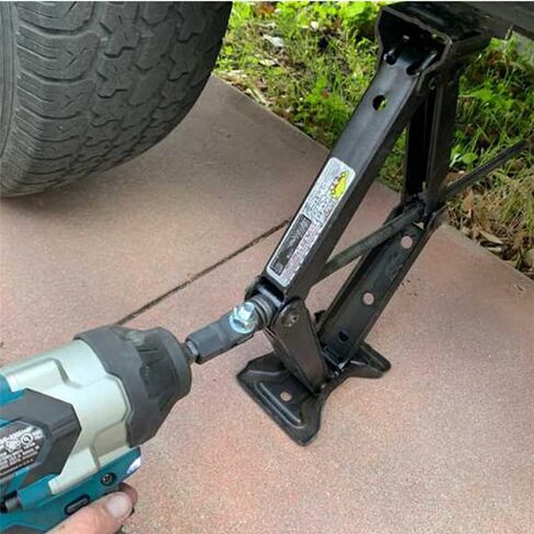 2-Pack 1/2" Scissor Jack Adapter Drill Adapter for Use with 1/2 Inch Drive/Impact Drills/Ratchet or Standard Drive Sockets or 13/16 Inch Lug Wrench/Tire Iron Make Your Jacks Lifting Easier (2) in Kuwait