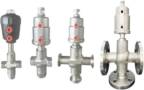Stainless Angle seat Valve Female Thread clamp Steel Pneumatic Three Way T Type high Temperature steam(DN25,Female Thread) in Saudi Arabia