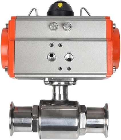 304 Stainless Steel 45mm Pneumatic Sanitary Ball Valve Tri Clamp Ferrule Type Double Acting Cylinder in Saudi Arabia