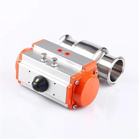 304 Stainless Steel 45mm Pneumatic Sanitary Ball Valve Tri Clamp Ferrule Type Double Acting Cylinder in Saudi Arabia
