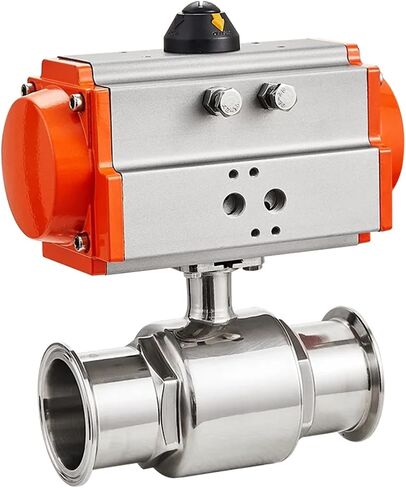 304 Stainless Steel 45mm Pneumatic Sanitary Ball Valve Tri Clamp Ferrule Type Double Acting Cylinder in Saudi Arabia