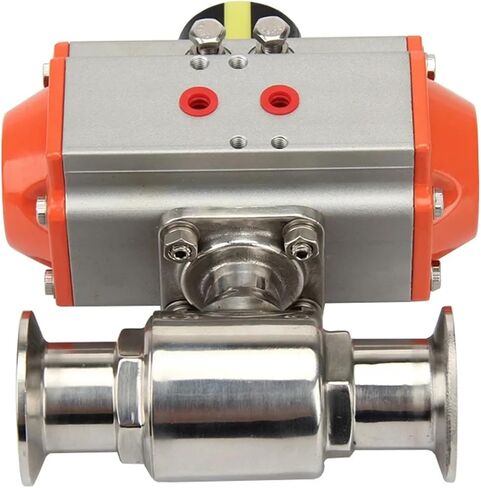 304 Stainless Steel 45mm Pneumatic Sanitary Ball Valve Tri Clamp Ferrule Type Double Acting Cylinder in Saudi Arabia