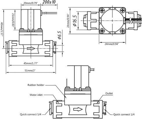 Solenoid 4.5V 1/4" Thread Bistable Quick Connector Electromagnetic Hydraulic Equipment C7AC in Saudi Arabia