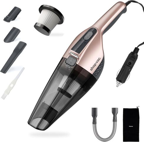 مكنسة كهربائية للسيارة Shop-Vac S1 12 فولت محمولة، مكنسة كهربائية محمولة قوية مزدوجة السرعة مع فوهات متعددة، مكنسة يدوية لتنظيف التفاصيل الداخلية العميقة، قابس ولاعة السجائر، سلك بطول 10 أقدام، أرجواني in Kuwait