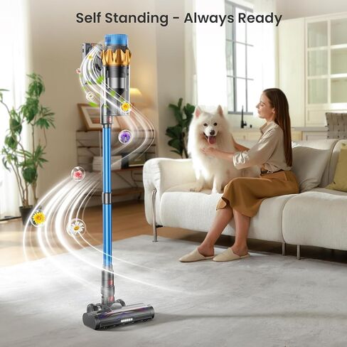 Cordless Vacuum Cleaner, 650W 55Kpa 70Mins Cordless Stick Vacuum, 1.8L Cup, Anti-Tangle Vacuum Cordless, Self-Standing Vacuum Cleaners for Hardwood Floors and Carpet,Pet Hair, Home,Car in Saudi Arabia