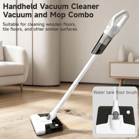 HomeBeyond Cordless Vacuum Cleaner, 6-in-1 Lightweight Stick Vacuum with Detachable Water Tank for Mopping, Powerful Suction, Rechargeable and Versatile for Carpet, Hard Floor, Pet Hair in Kuwait