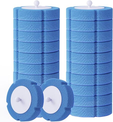 Disposable Toilet Brush 2 Pack- Toilet Bowl Cleaner, Toilet Bowl Brush, Each Toilet Wand with 8 PCS Brush Refills for Bathroom Deep Cleaning Round Shape(2 Pack, White) in Kuwait