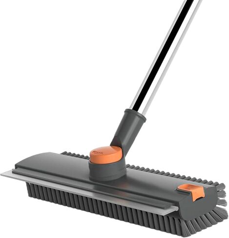 4 in 1 Floor Scrub Brush with Squeegee Long Handle Grout Brush 52'' 2026 Upgraded Multi-Functional Stiff Bristle Cleaning Scrub Brush Rotating Tile Brush for Cleaning Bathroom Patio, Pool, Garage in Kuwait
